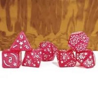 Thumbnail for 7pcs Dice Acrylic Pattern Stars Gold Font Pink