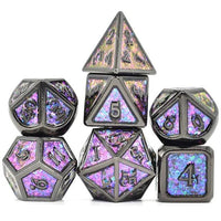 Thumbnail for 7pcs Dice Metal Enamel Nickel Glitter Black