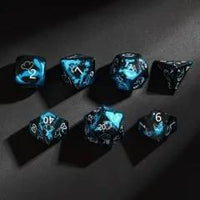 Thumbnail for 7pcs Dice Metal Aluminium White Font Whales Black Blue