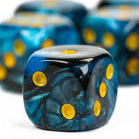 Thumbnail for 12mm Blue & Black Acrylic - 10pcs D6 RPG Dice Set