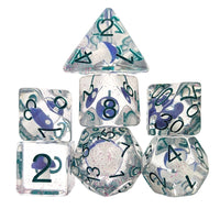 Thumbnail for Blue Mushroom in Clear Resin - 7pcs RPG Full Dice Set