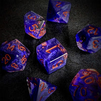 Thumbnail for Purple Swirl in Clear Resin - 7pcs RPG Full Dice Set