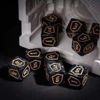 Thumbnail for 6pcs D6 16mm Dice Acrylic Gold Font Shield Black