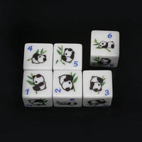 Thumbnail for 16mm White Panda Acrylic  - 6pcs D6 RPG Dice Set