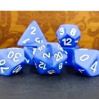 Thumbnail for 7pcs Dice Resin Swirl White Font Frosted Blue