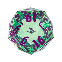 Thumbnail for Clear & Green Sharp Acrylic - D20 RPG Dice