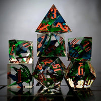 Thumbnail for Blue Butterfly in Clear Filled Sharp Resin - 7pcs RPG Dice Set