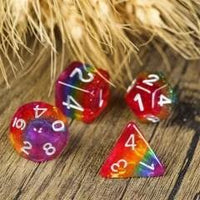Thumbnail for 7pcs Dice Resin Layer Silver Font LGBTQ Rainbow