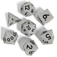 Thumbnail for Black on Solid Grey Silicone - 7pcs RPG Full Dice Set