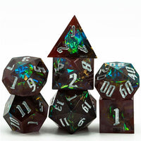 Thumbnail for Candy in Brown & Black Sharp Resin - 7pcs RPG Dice Set