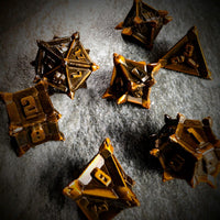 Thumbnail for 7pcs RPG Dice Set - Spiky Gold Metal