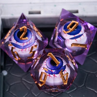 Thumbnail for Eye Ball in Purple Filled Sharp Resin - 7pcs RPG Dice Set