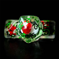 Thumbnail for Red Mushroom in Clear Resin - 7pcs RPG Full Dice Set