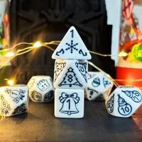 Thumbnail for 7pcs Dice Acrylic Pattern Christmas Black Font White