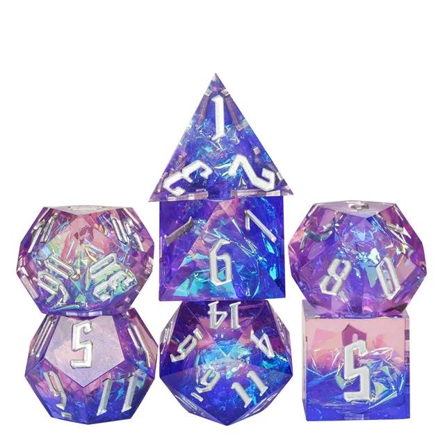 Candy in Cyan & Pink Sharp Resin - 7pcs RPG Dice Set