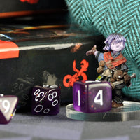 Thumbnail for Glitter in Purple Acrylic - 7pcs RPG Mini Dice Set