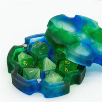 Thumbnail for Frosted Blue & Green Resin with 7 Slots - Dice Storage