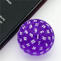 Thumbnail for Purple & Clear Raised Face Acrylic - D100 RPG Dice