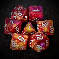 Thumbnail for Glitter in Pink & Yellow Acrylic - 7pcs RPG Full Dice Set
