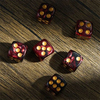 Thumbnail for 16mm Red & Black Acrylic  - 6pcs D6 RPG Dice Set