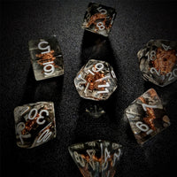 Thumbnail for Shield in Clear & Black Resin - 7pcs RPG Full Dice Set