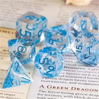 Thumbnail for Flower in White Filled Sharp Resin - 7pcs RPG Dice Set