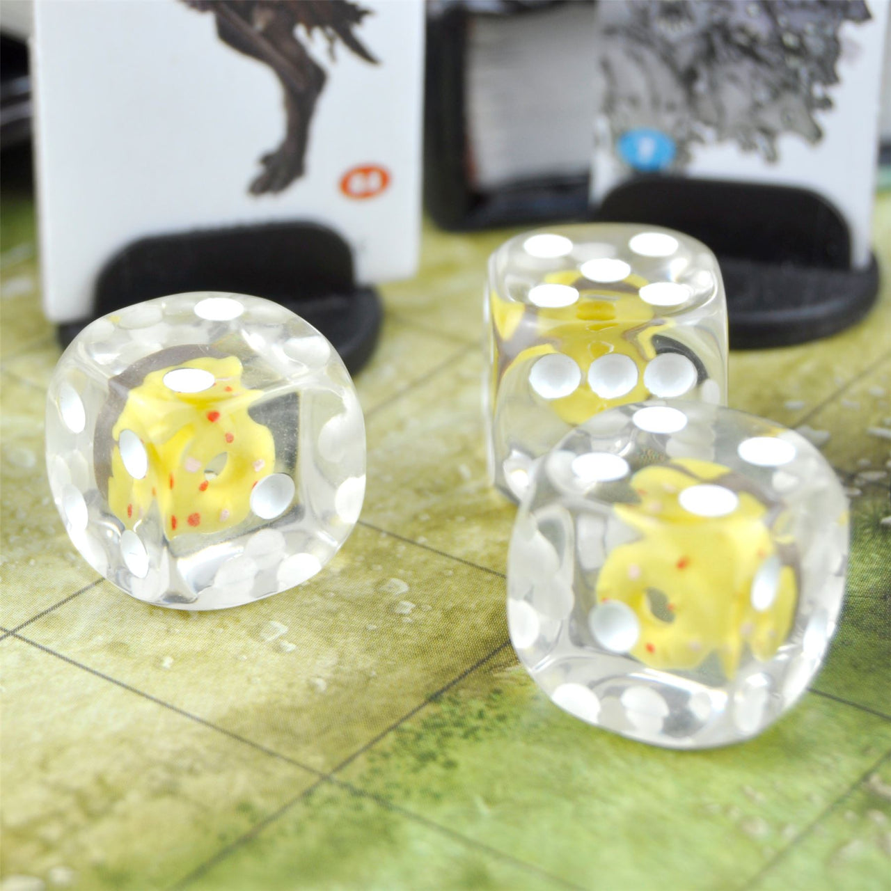 Yellow Donut in Clear Resin - 6pcs D6 RPG Dice Set