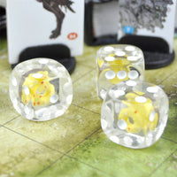 Thumbnail for Yellow Donut in Clear Resin - 6pcs D6 RPG Dice Set