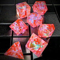 Thumbnail for 7pcs Dice Sharp Candy Pink Font Pink Clear
