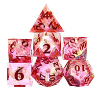 Thumbnail for 7pcs Dice Sharp Candy Pink Font Pink Clear