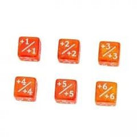Thumbnail for 10pcs D6 12mm Dice Acrylic White Font Counter Numbers Orange