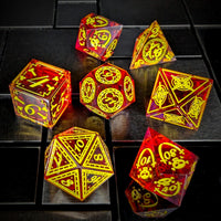Thumbnail for 7pcs Dice Sharp Candy Pirate Pattern Yellow Font Red