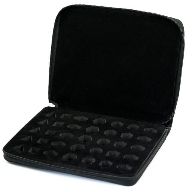 Black PU Leather with 5 Slots - Dice Storage