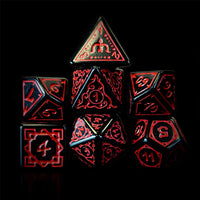 Thumbnail for Red Vines on Black Acrylic - 7pcs RPG Full Dice Set