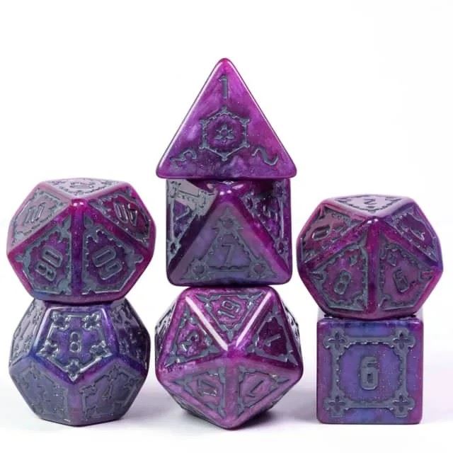 Castle on Purple Resin - 7pcs RPG Oversized Dice Set