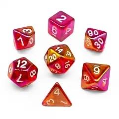 7pcs Dice Acrylic Metallic Clear Red