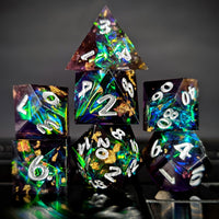 Thumbnail for Candy in Purple & Black Sharp Resin - 7pcs RPG Dice Set
