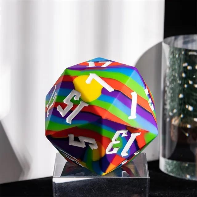 Rainbow Layered Silicone - D20 RPG Dice