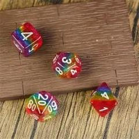 Thumbnail for 7pcs Dice Resin Layer Silver Font LGBTQ Rainbow