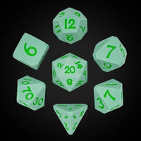 Thumbnail for Green on Solid Green Silicone - 7pcs RPG Full Dice Set