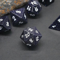 Thumbnail for Blue Goldstone Gemstone - 7pcs RPG Dice Set