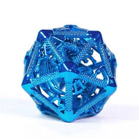 Thumbnail for Dragon in Blue Metal - Hollow D20 RPG Dice