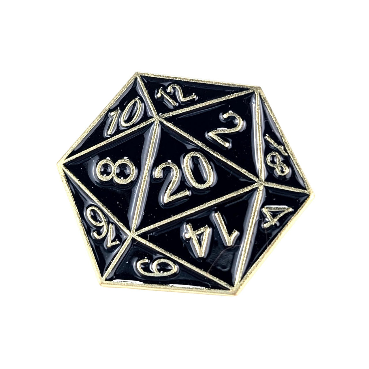 Black & Gold D20 Pin - Novelty