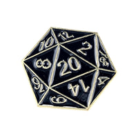 Thumbnail for Black & Gold D20 Pin - Novelty