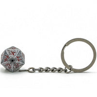 Thumbnail for Worn Silver Metal - D20 Keyring