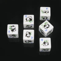 Thumbnail for 16mm White Panda Acrylic  - 6pcs D6 RPG Dice Set