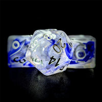 Thumbnail for Blue & White Swirl in Clear Resin - 7pcs RPG Full Dice Set