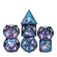 Thumbnail for 7pcs Dice Metal Aluminium White Font Octopus Blue Purple