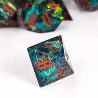 Thumbnail for Candy in Blue & Green Sharp Resin - 7pcs RPG Dice Set