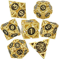Thumbnail for 7pcs Dice Metal Hollow Arrow Gold Black